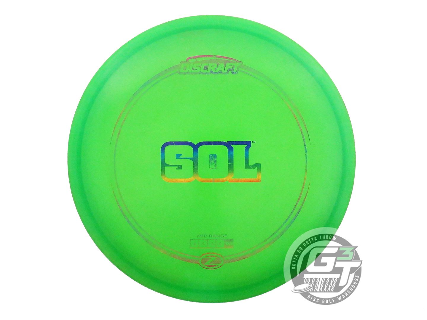 USED Discraft Z Sol 173g Green Rainbow Star Foil Midrange Golf Disc