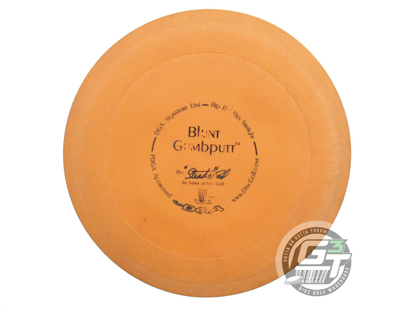 USED DGA Signature Line Blunt Gumbputt 175g Orange Black Stamp Putter Golf Disc
