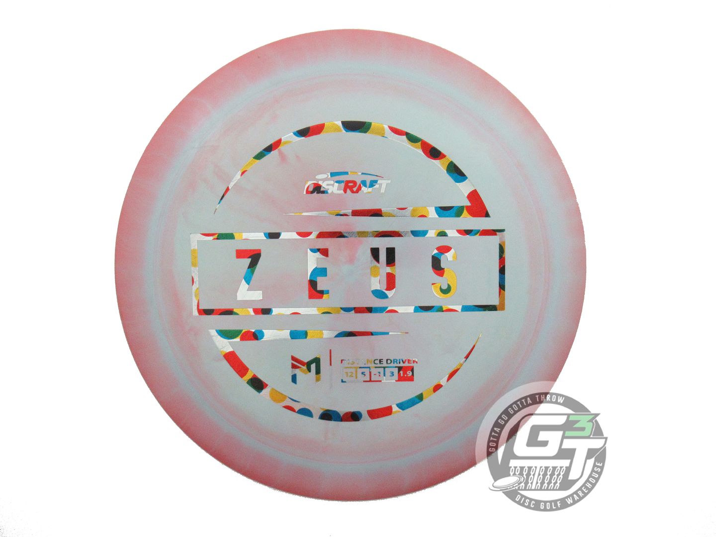 USED Discraft [McBETH] ESP Zeus 174g Pink-Sky Blue Wonder Bread Driver Golf Disc