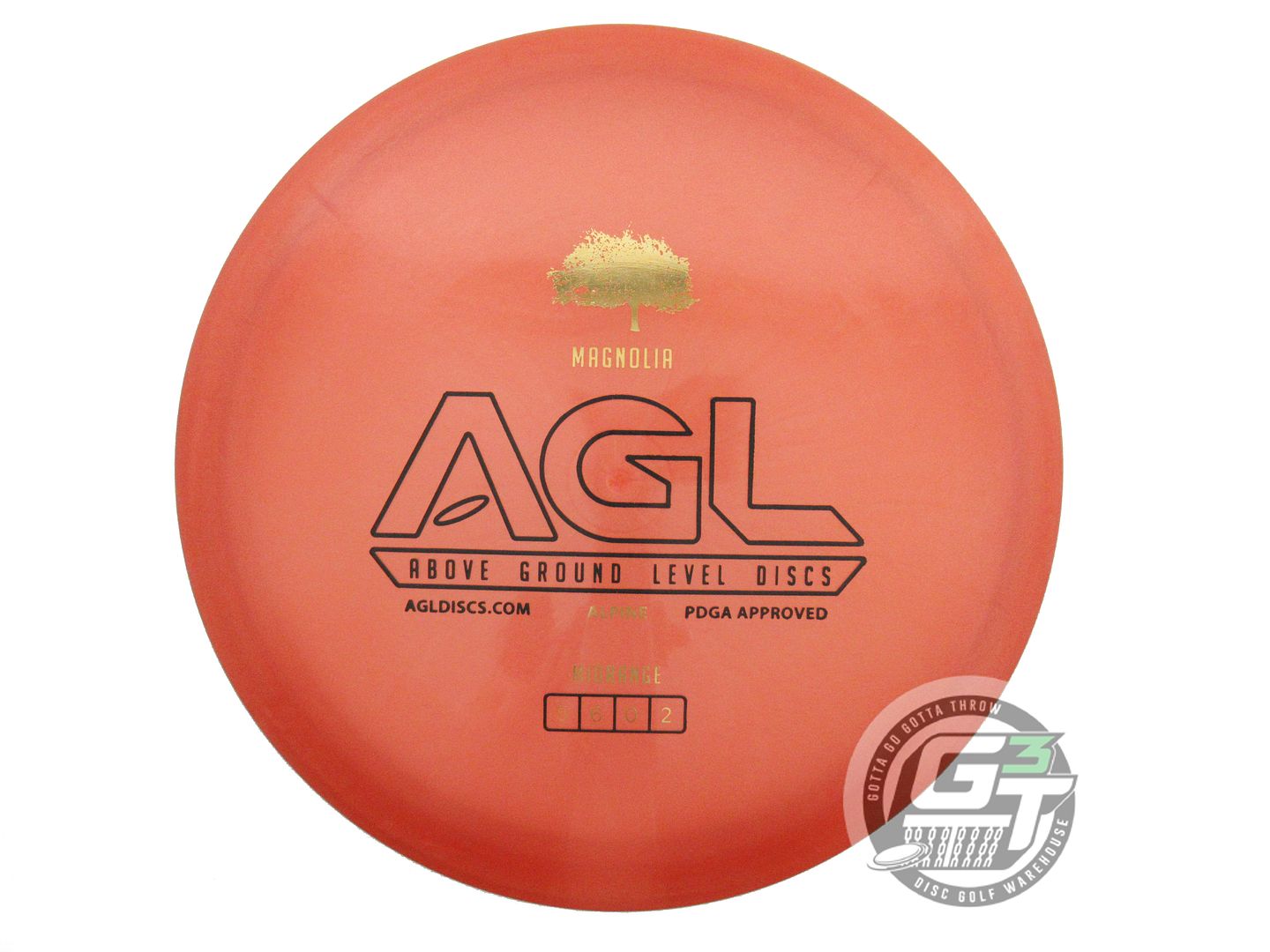 USED Above Ground Level Alpine Magnolia 175g Orange Black Stamp Midrange Disc