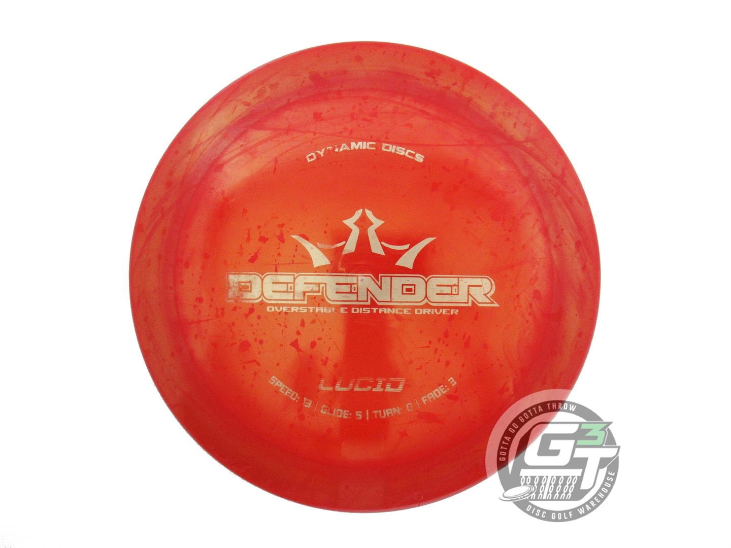 USED Dynamic Discs Lucid Defender 171g Red Silver Stamp Distance Driver Disc