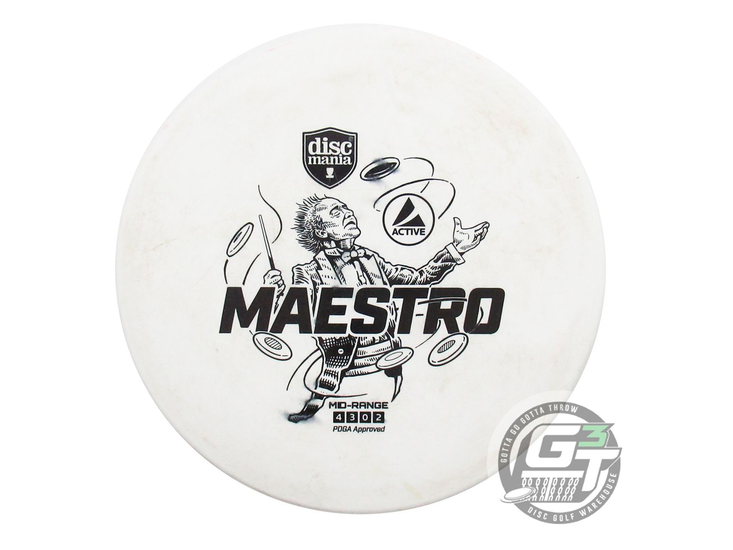 USED DiscMania Active Base Maestro 170g White Black Stamp Midrange Golf Disc