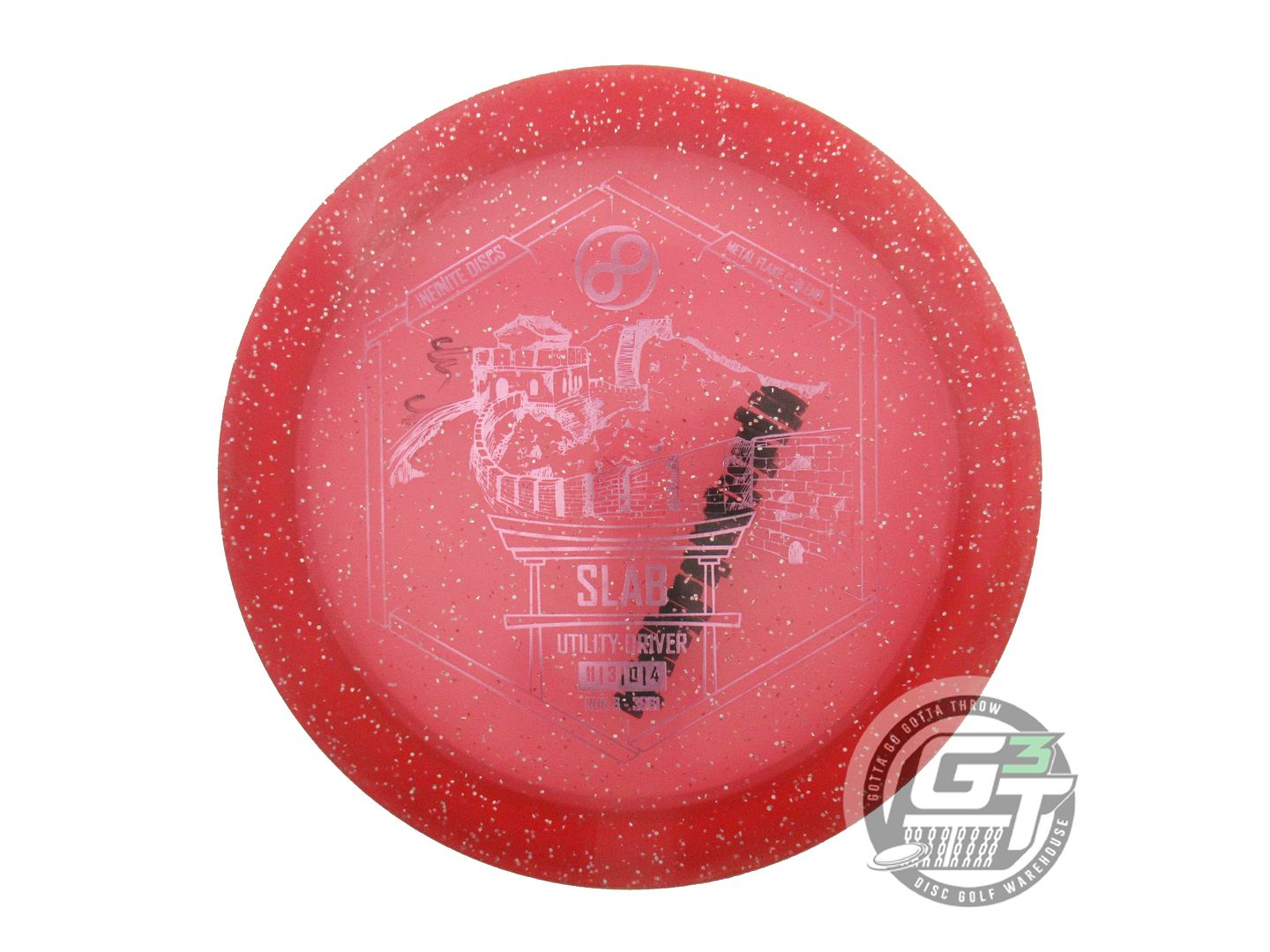 USED Infinite Metal Flake C-Blend Slab 174g Red Pink Foil Distance Driver Disc