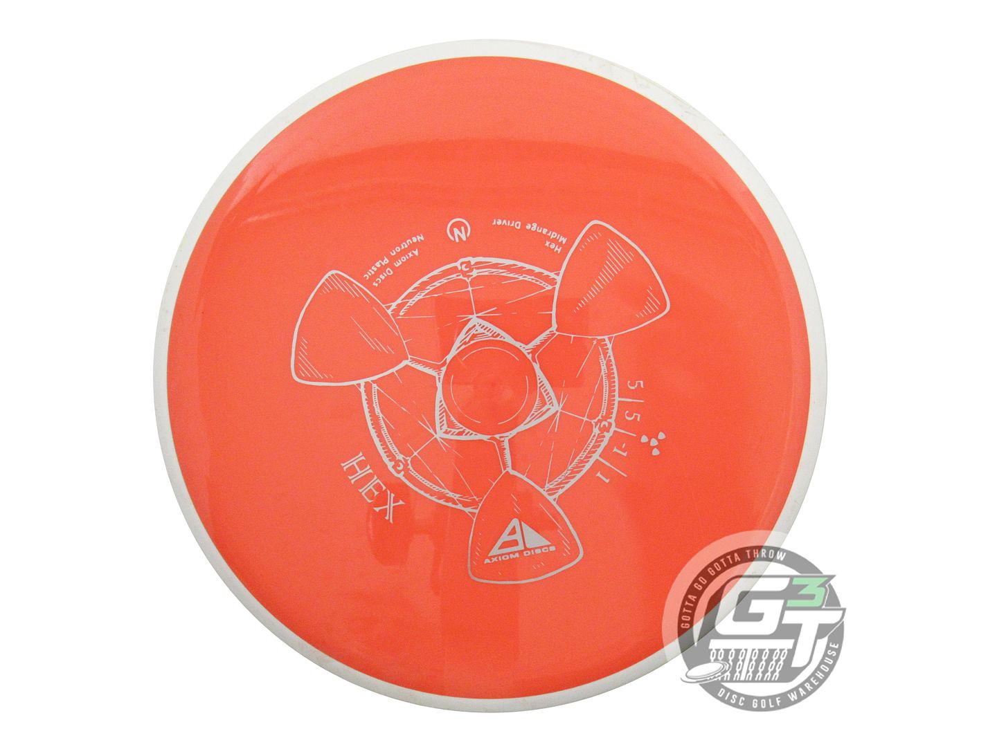 USED Axiom Discs Neutron Hex 167g Orange White Rim Midrange Golf Disc