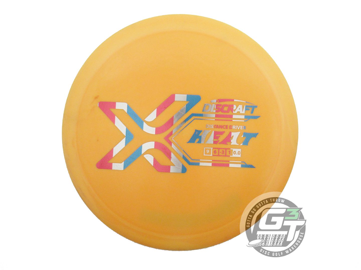 USED Discraft X Heat 172g Marigold Stripe Foil Distance Driver Golf Disc