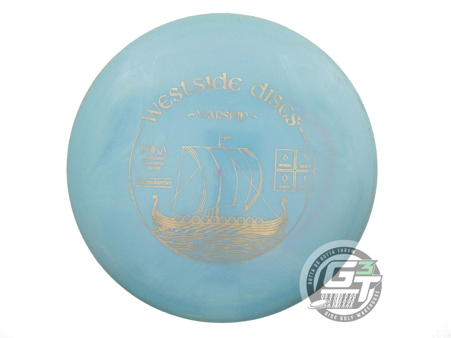 USED Westside Discs Tournament Warship 179g Aqua Silver Stamp Midrange Golf Disc