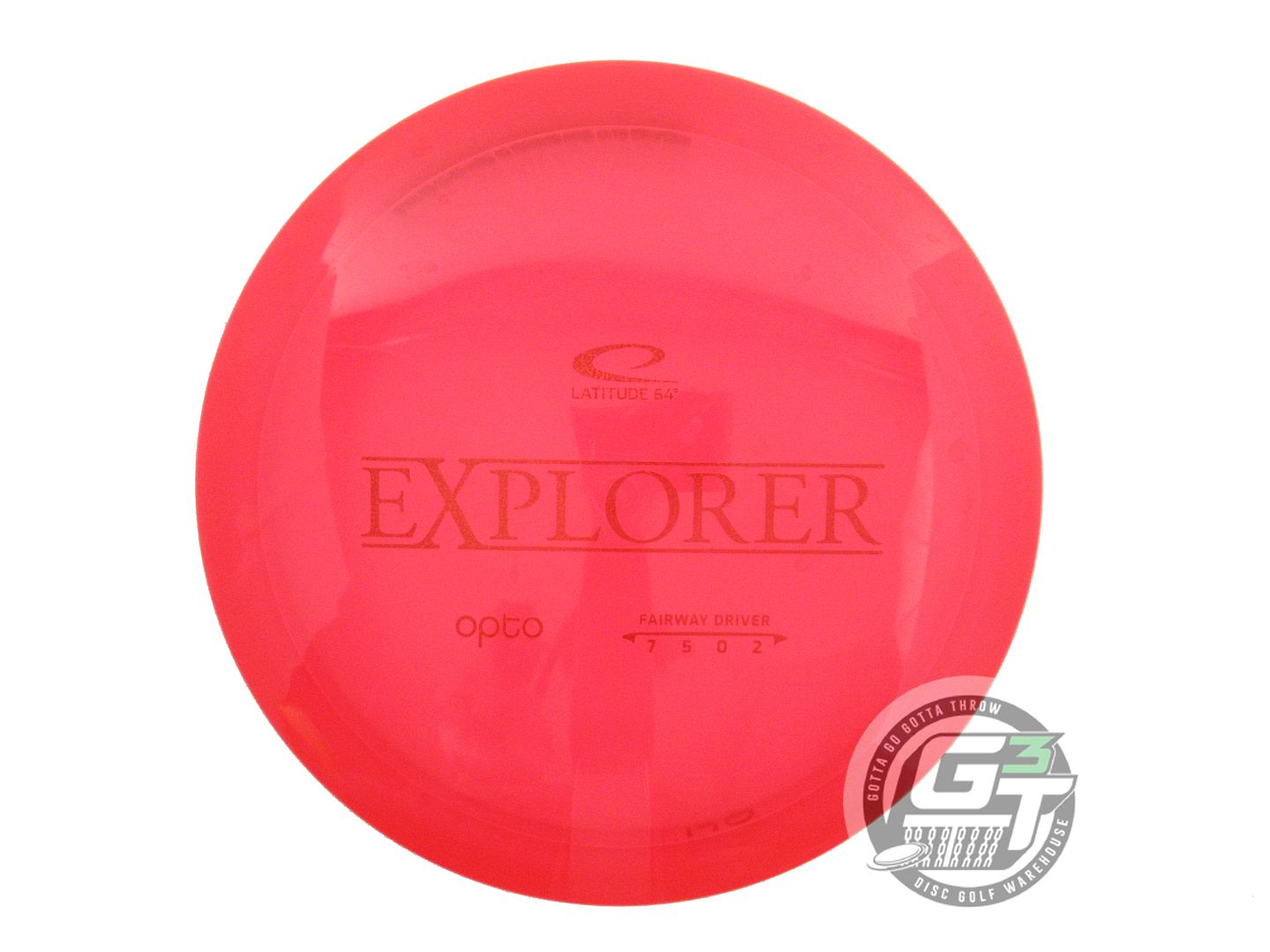 USED Latitude 64 Opto Explorer 168g Red Glitter Foil Distance Driver Golf Disc