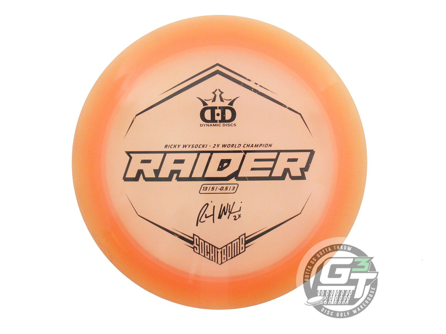 USED Dynamic Discs [WYSOCKI] Lucid Raider 176g Orange Black Stamp Driver Disc