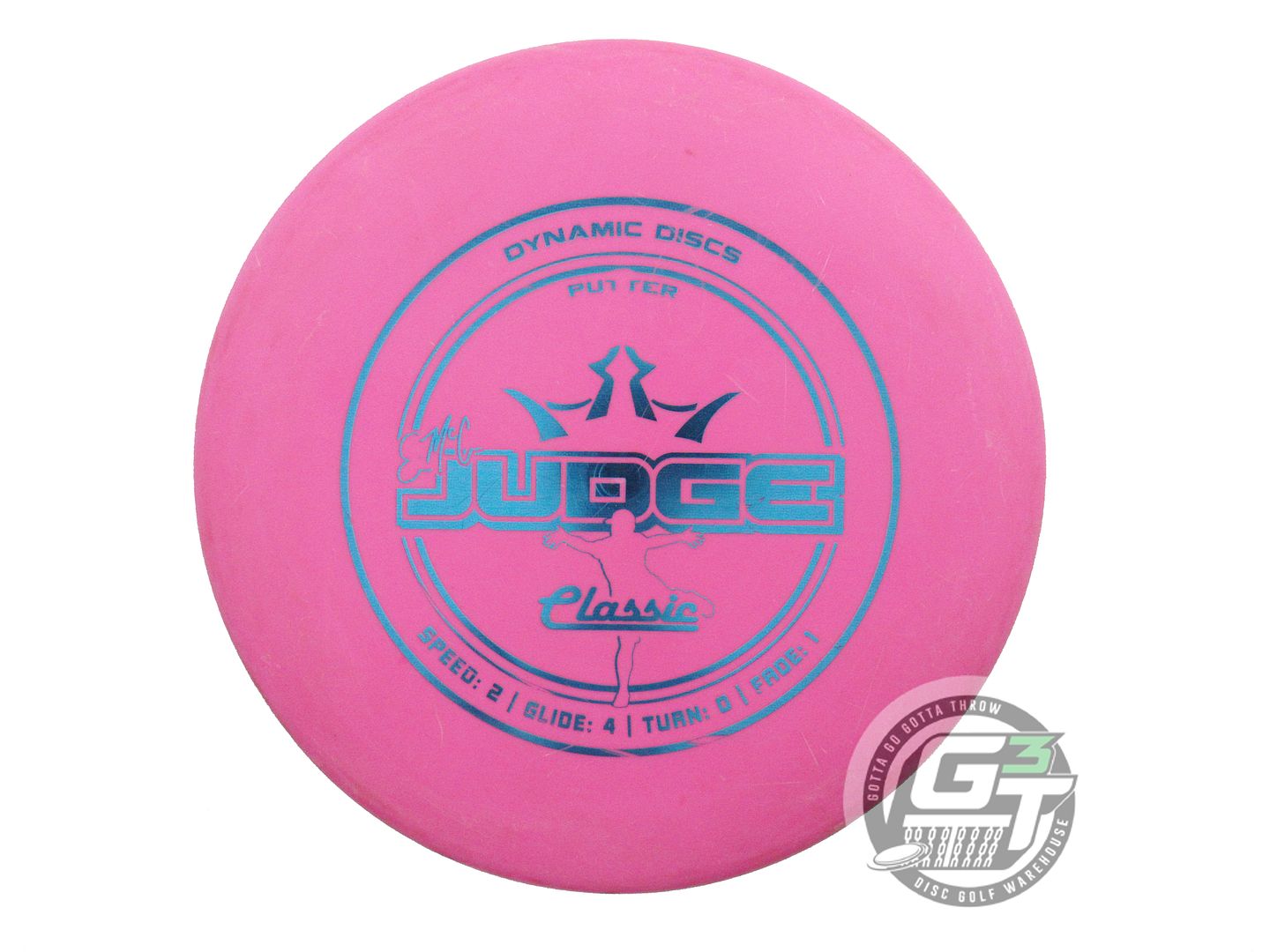 USED Dynamic Discs Classic Hard EMAC Judge 174g Pink Blue Foil Putter Golf Disc
