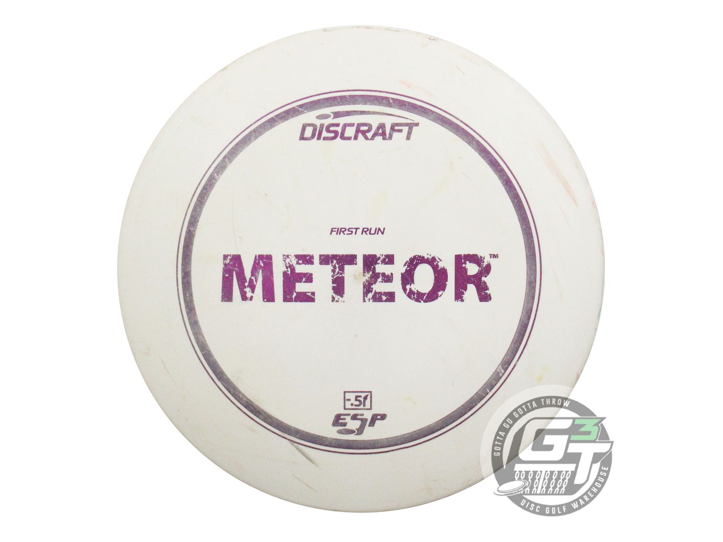 USED Discraft FIRST RUN ESP Meteor 176g White Purple Foil Midrange Golf Disc