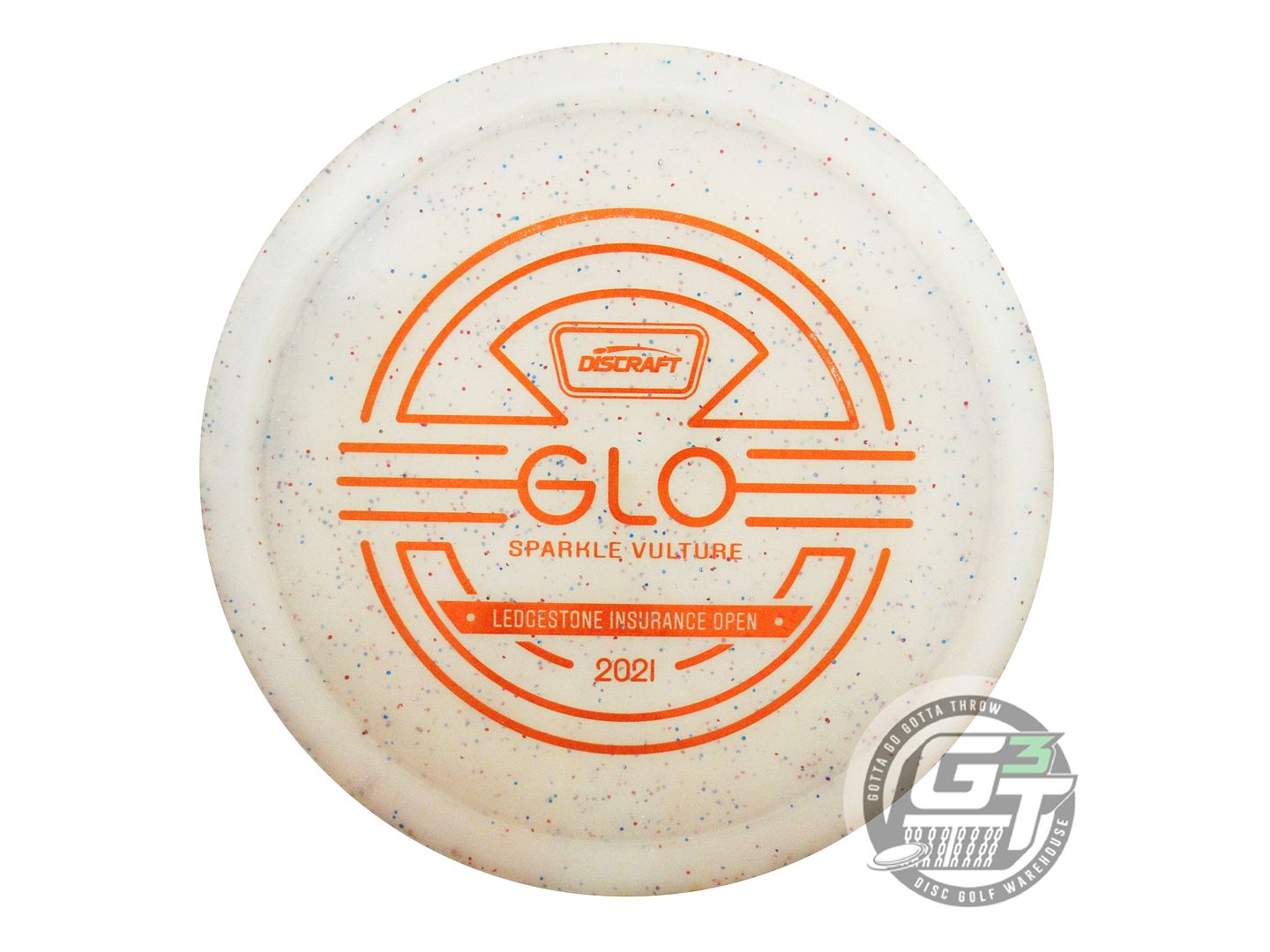 USED Discraft [LEDGESTONE] Glo Sparkle Vulture 177g Orange Star Foil Driver Disc