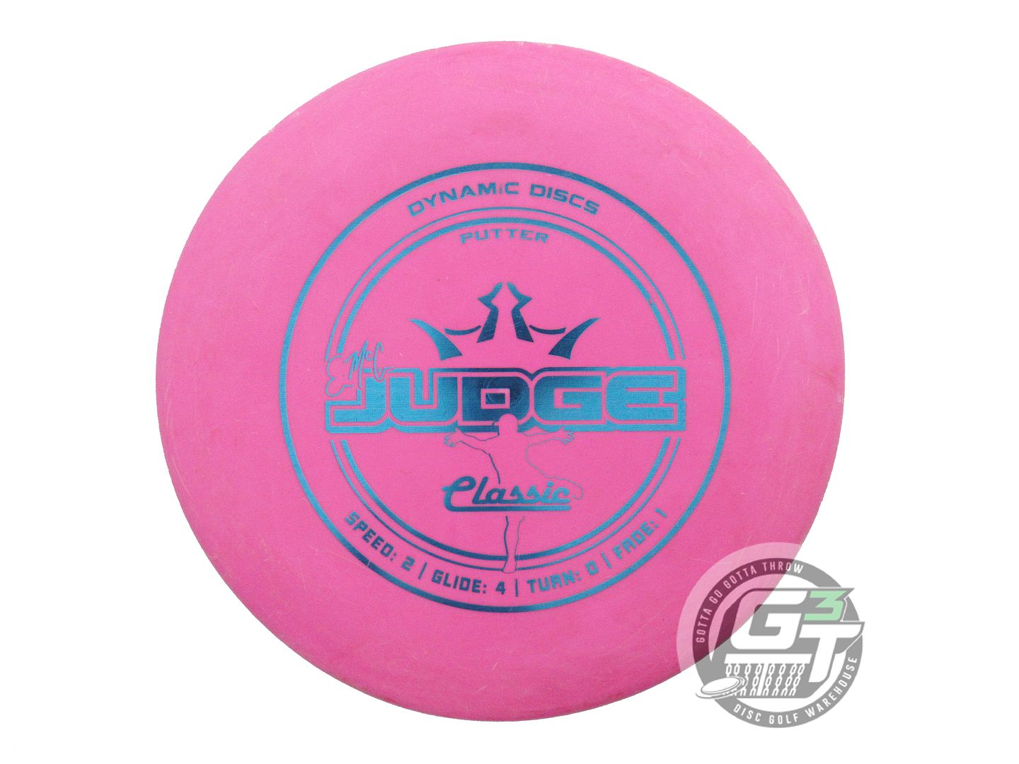 USED Dynamic Discs Classic Hard EMAC Judge 173g Pink Blue Foil Putter Golf Disc