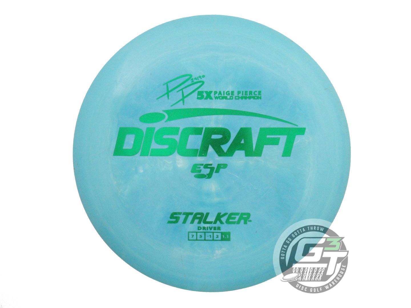 USED Discraft [PIERCE] ESP Stalker 178g Blue Green Foil Fairway Driver Golf Disc
