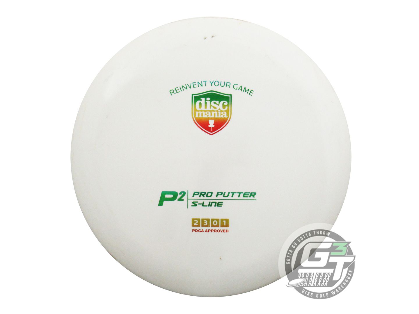 USED DiscMania S-Line P2 173g White Rasta Foil Putter Golf Disc