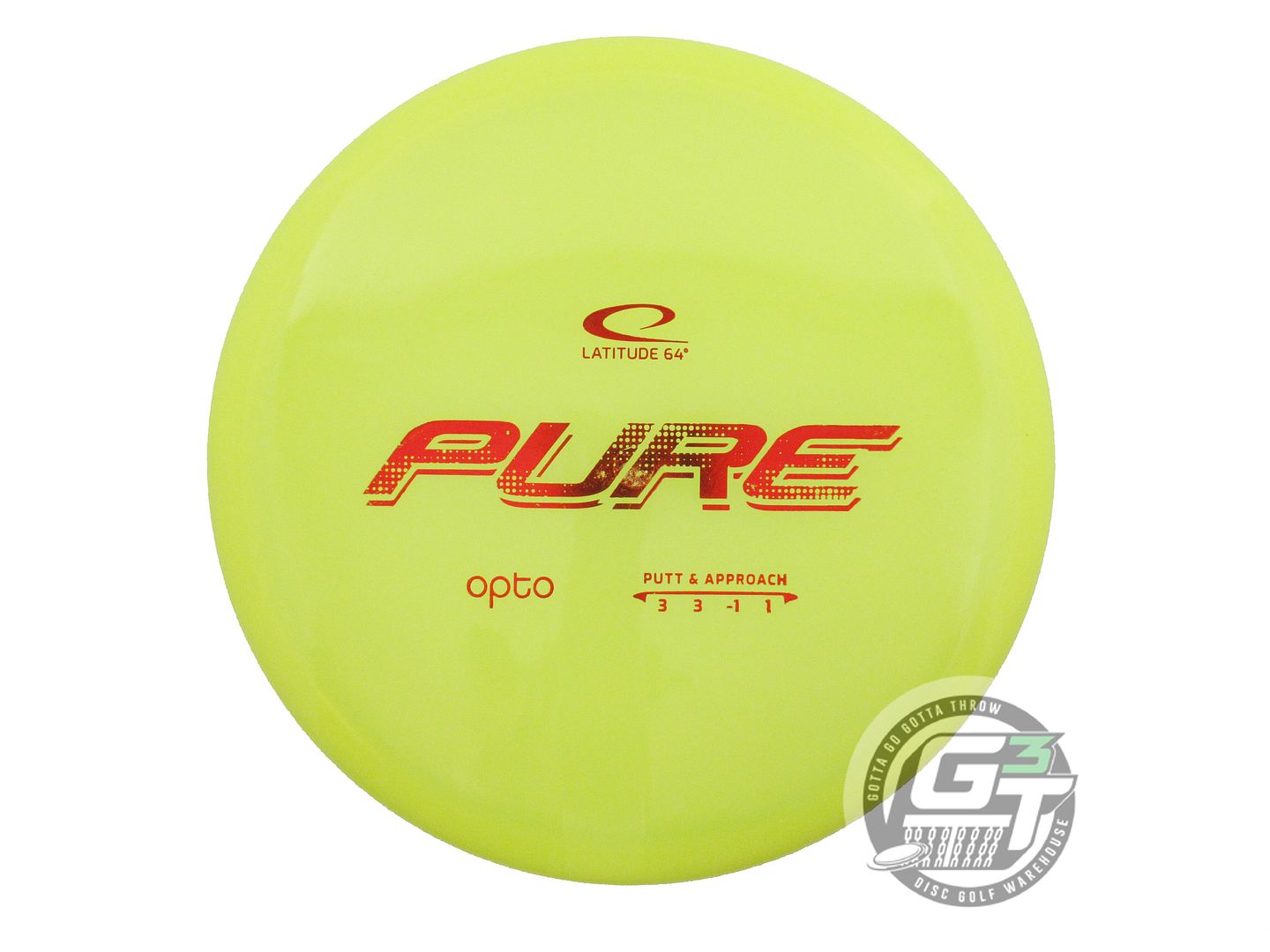 USED Latitude 64 Opto Pure 173g Yellow Red Foil Putter Golf Disc