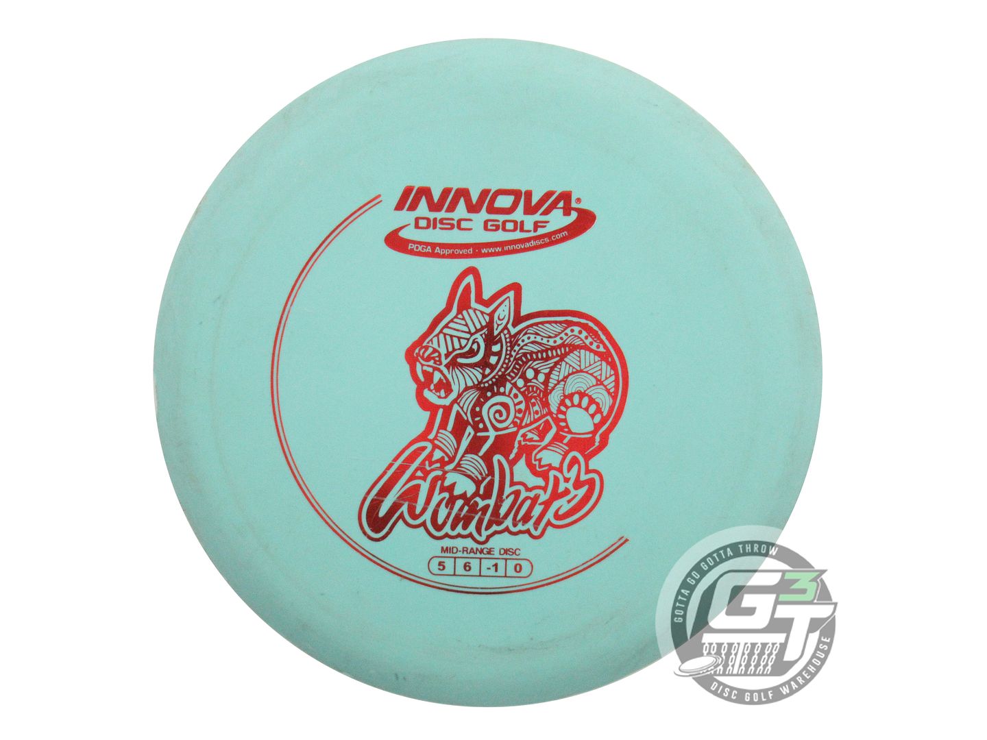 USED Innova DX Wombat3 177g Seafoam Red Foil Midrange Golf Disc