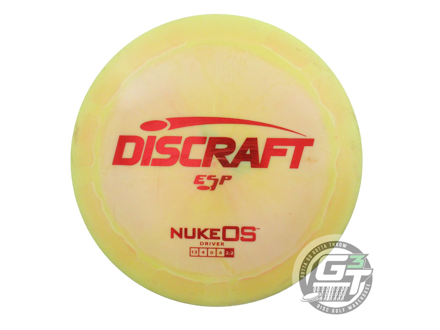 USED Discraft ESP Nuke OS 177g Yellow Red Weave Foil Distance Driver Golf Disc
