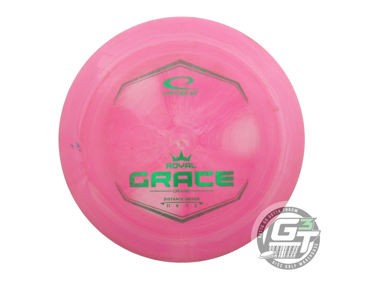 USED Latitude 64 Royal Grand Grace 174g Pink Green Foil Distance Driver Disc