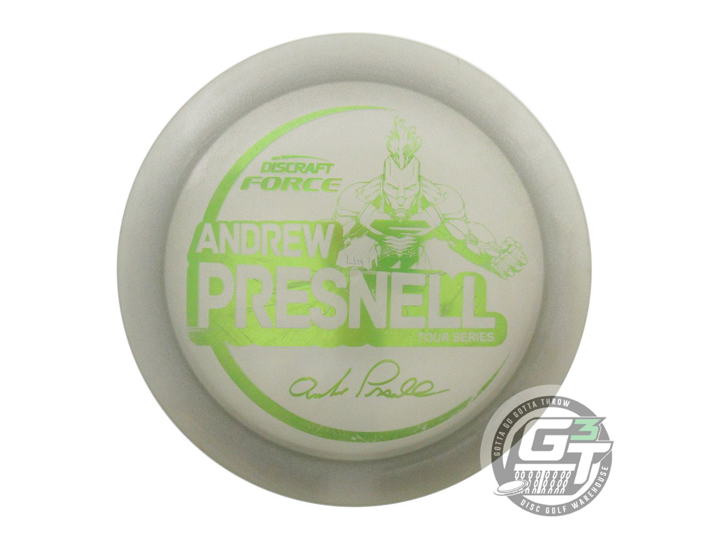 USED Discraft [PRESNELL] Metallic Z Force 174g Smoke Lime Foil Driver Golf Disc
