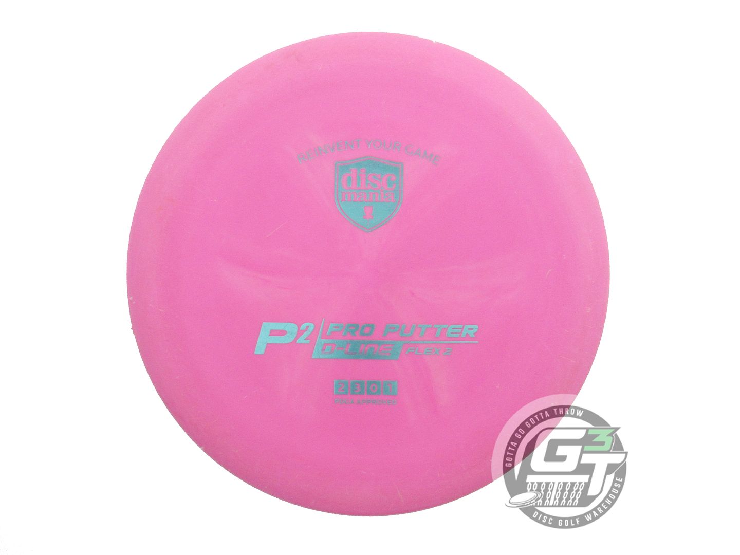 USED DiscMania D-Line Flex 2 P2 168g Pink Aqua Foil Putter Golf Disc