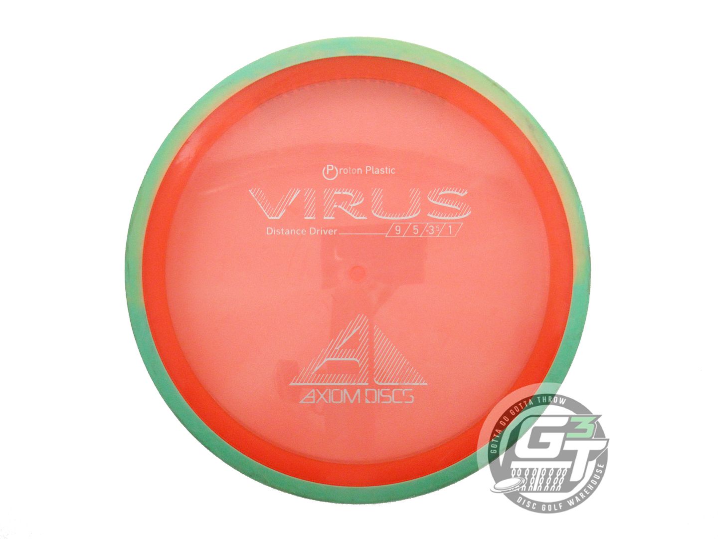 USED Axiom Discs Proton Virus 167g Orange Green Rim Distance Driver Golf Disc