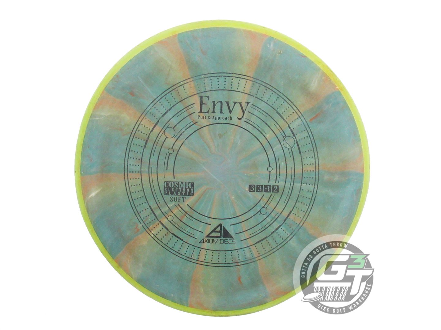 USED Axiom Discs Cosmic Electron Soft Envy 174g Green-Orange Putter Disc