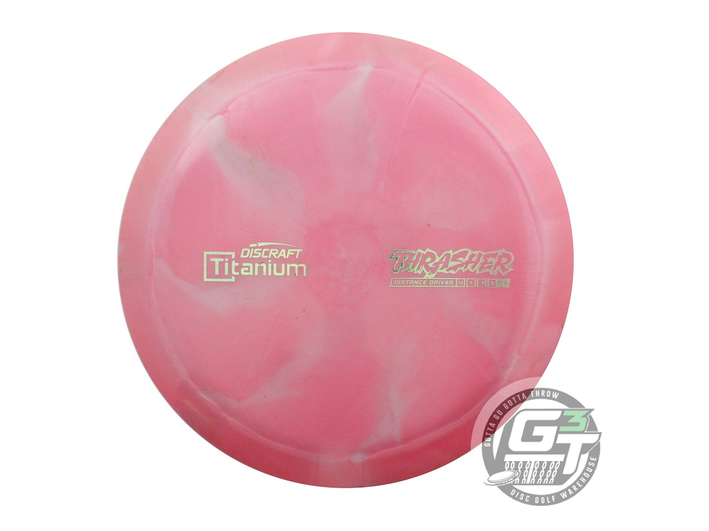 USED Discraft Titanium Thrasher 173g Pink-Lime Distance Driver Golf Disc