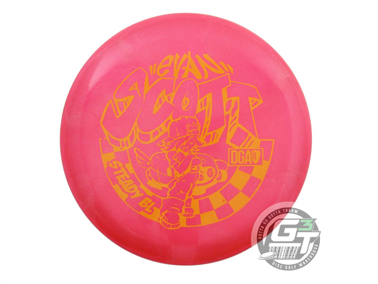 USED DGA [SCOTT] Swirl Tour Series Steady BL 176g Pink Yellow Stamp Putter Disc