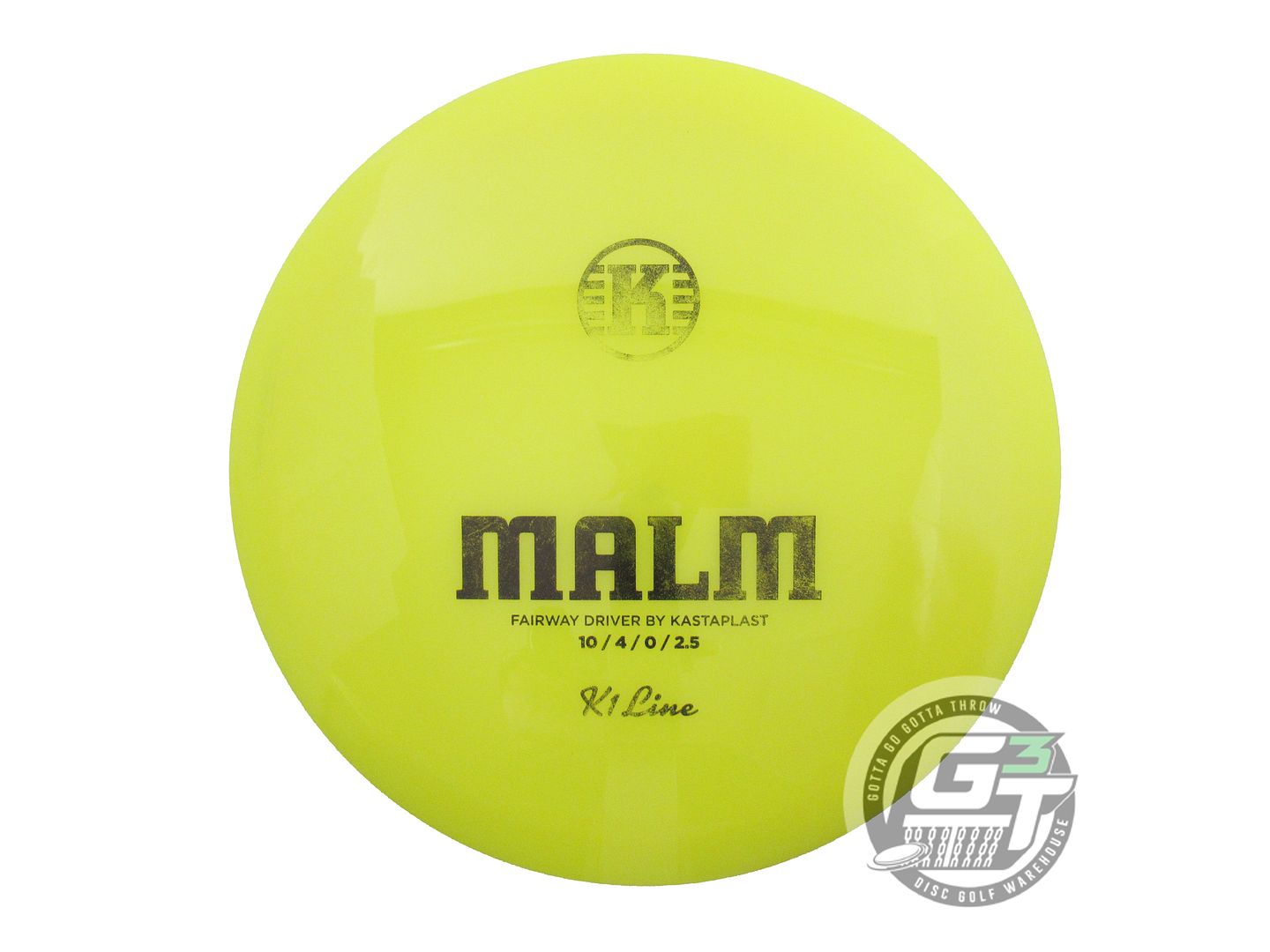 USED Kastaplast K1 Malm 176g Yellow Black Stamp Fairway Driver Golf Disc