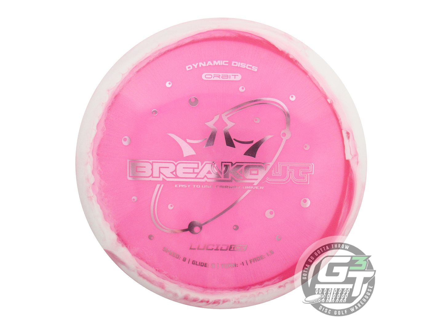 NOS Dynamic Discs Lucid Ice Orbit Breakout 157g Pink Fairway Driver Golf Disc