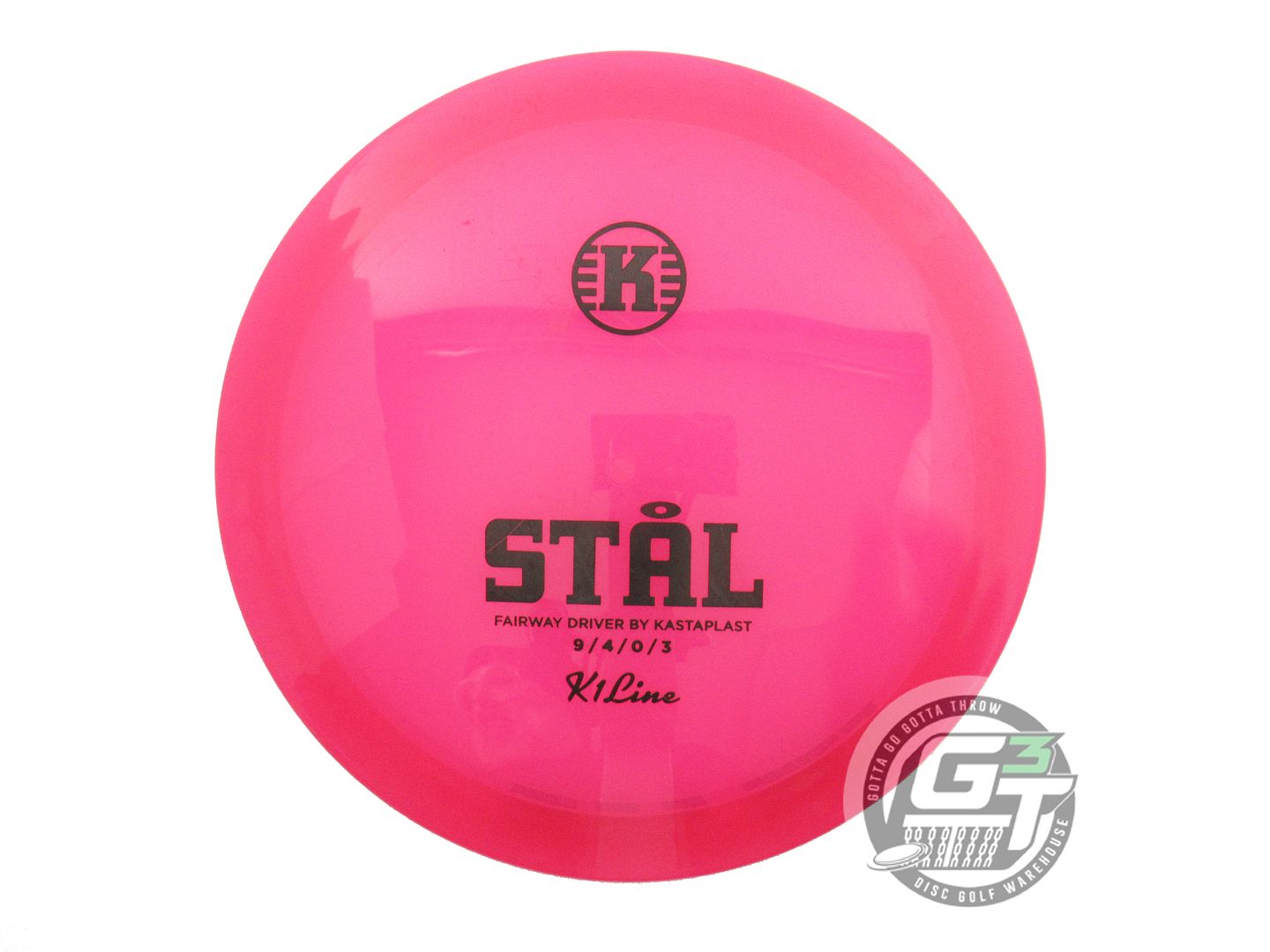 USED Kastaplast K1 Stal 170g Pink Black Stamp Fairway Driver Golf Disc