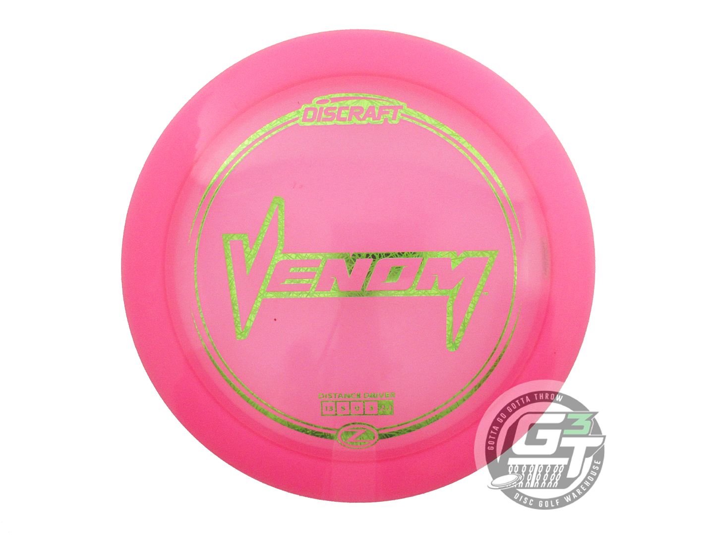 USED Discraft Z Venom 170g Pink Lime Foil Distance Driver Golf Disc