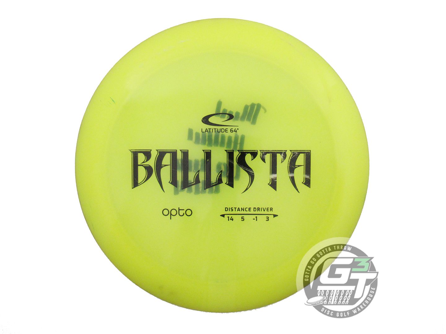 USED Latitude 64 Opto Ballista 173g Yellow Black Stamp Distance Driver Golf Disc