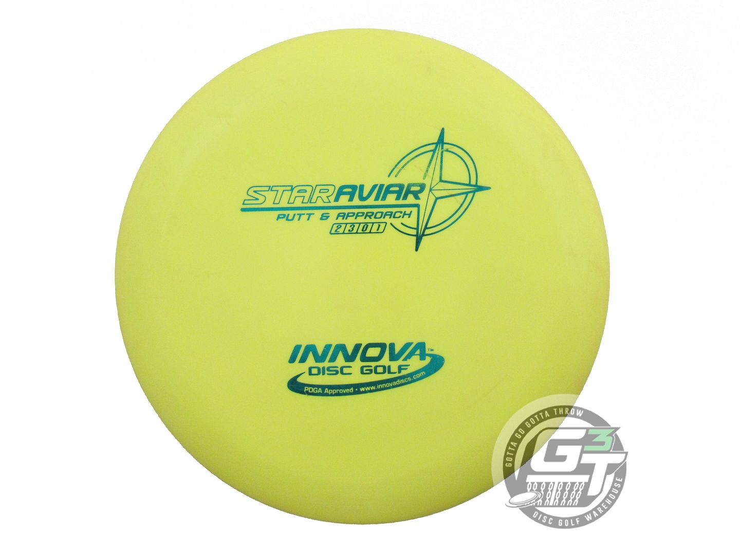 USED Innova Star Aviar 172g Yellow Teal Foil Putter Golf Disc