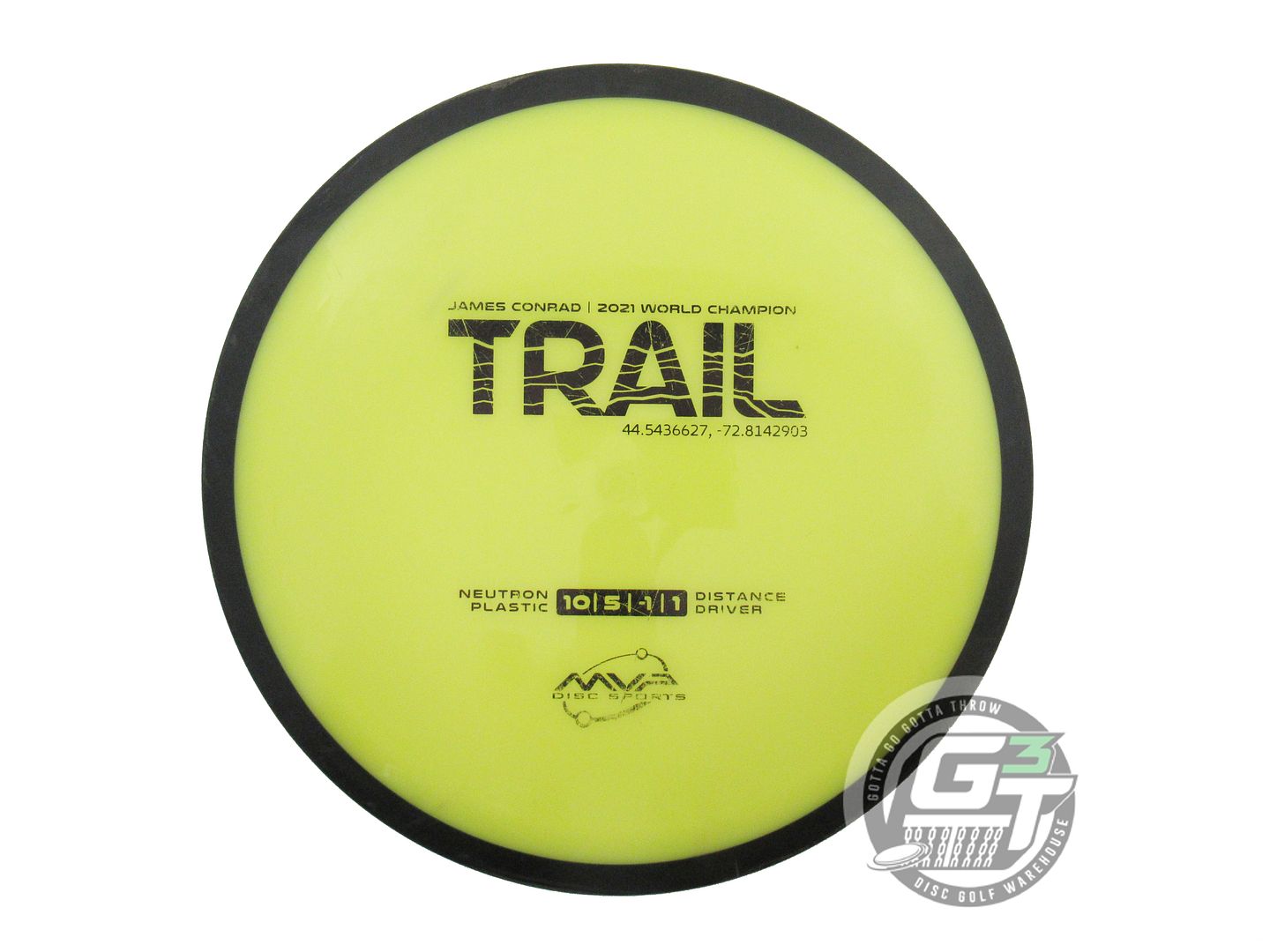 USED MVP Disc Sports Neutron Trail 174g Yellow Distance Driver Golf Disc
