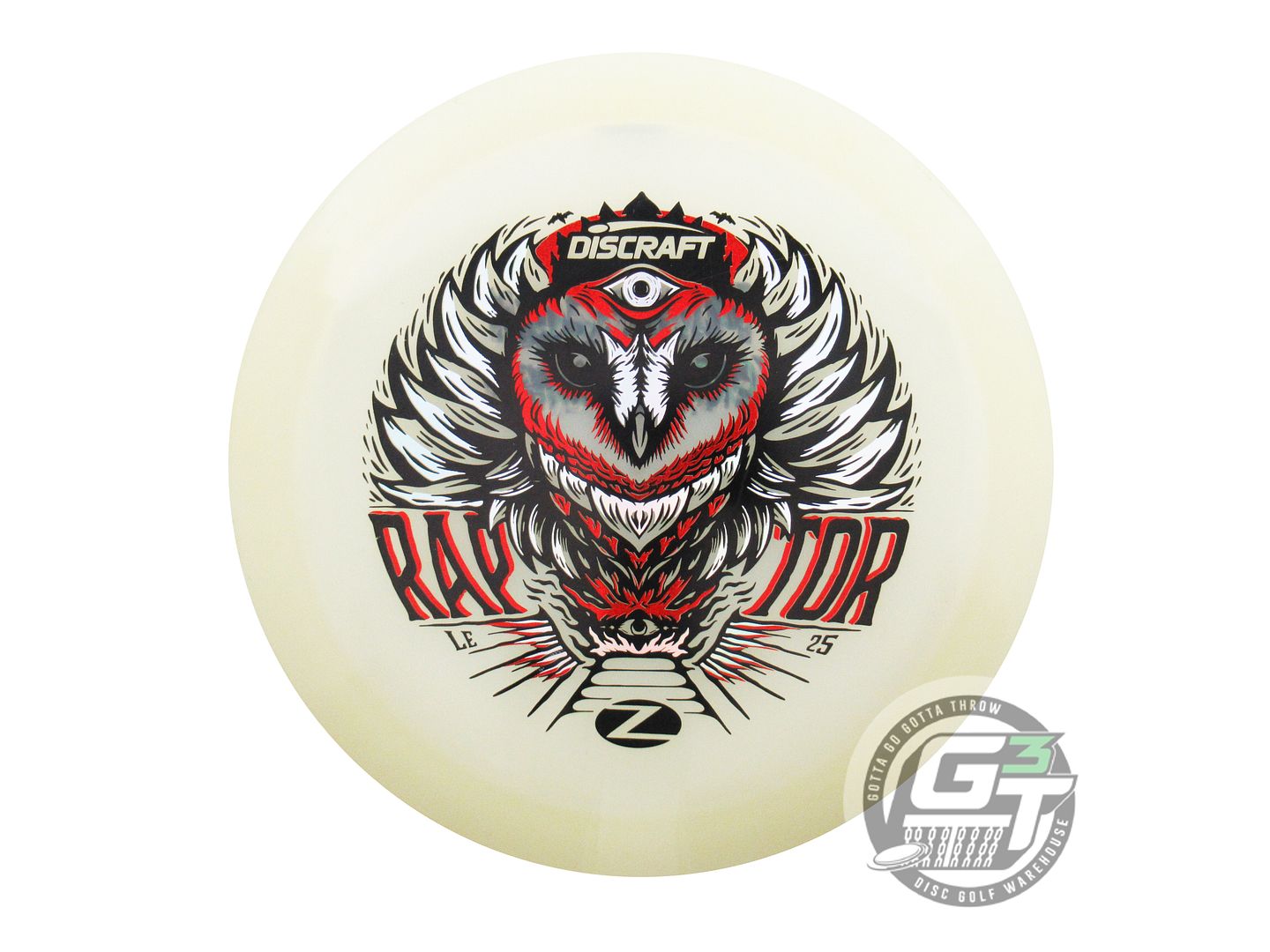 USED Discraft [LEDGESTONE] Z UV Raptor 173g Red Foil Distance Driver Golf Disc