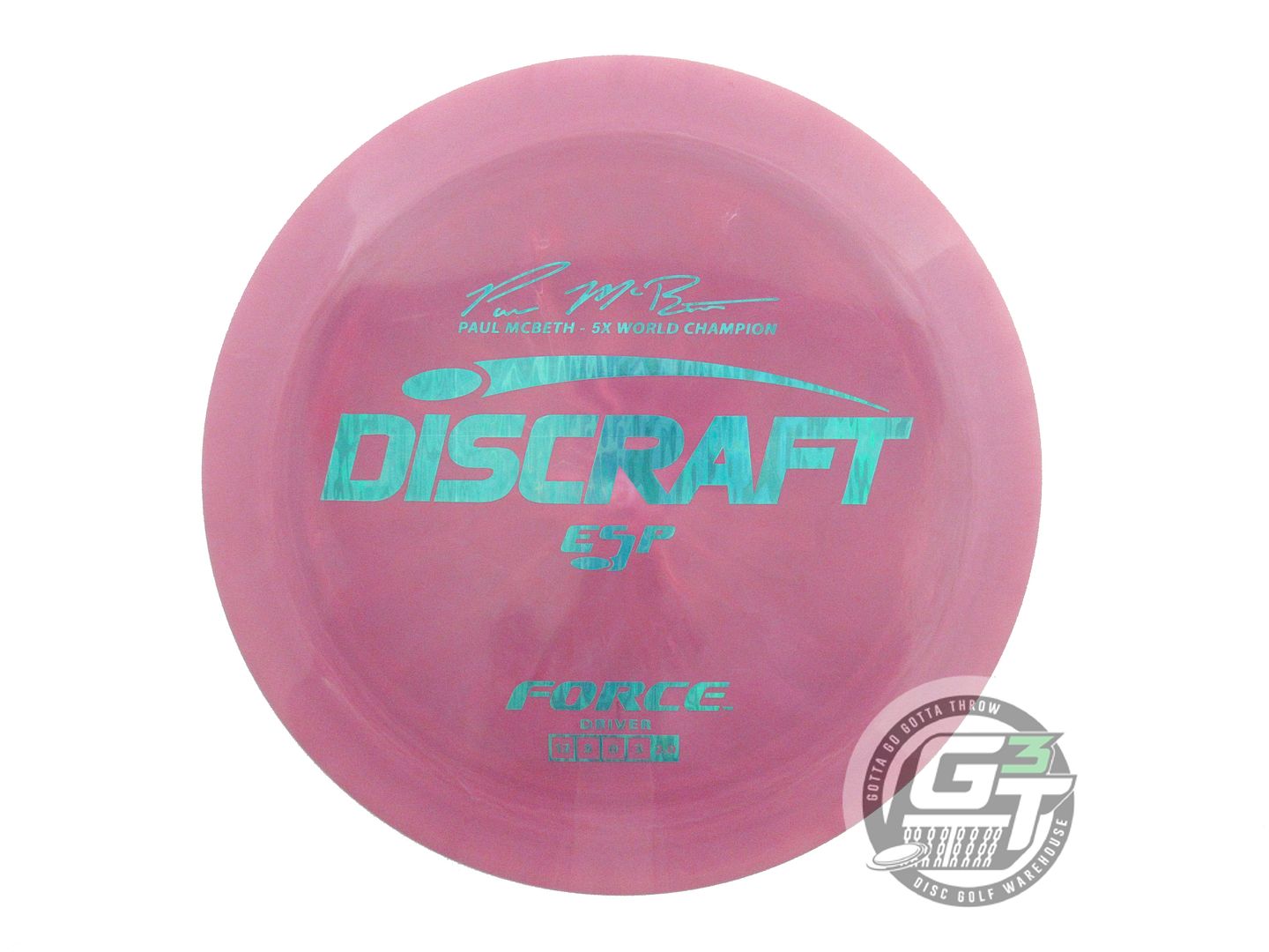 USED Discraft [McBETH] ESP Force 172g Dark Pink Teal Foil Distance Driver Disc