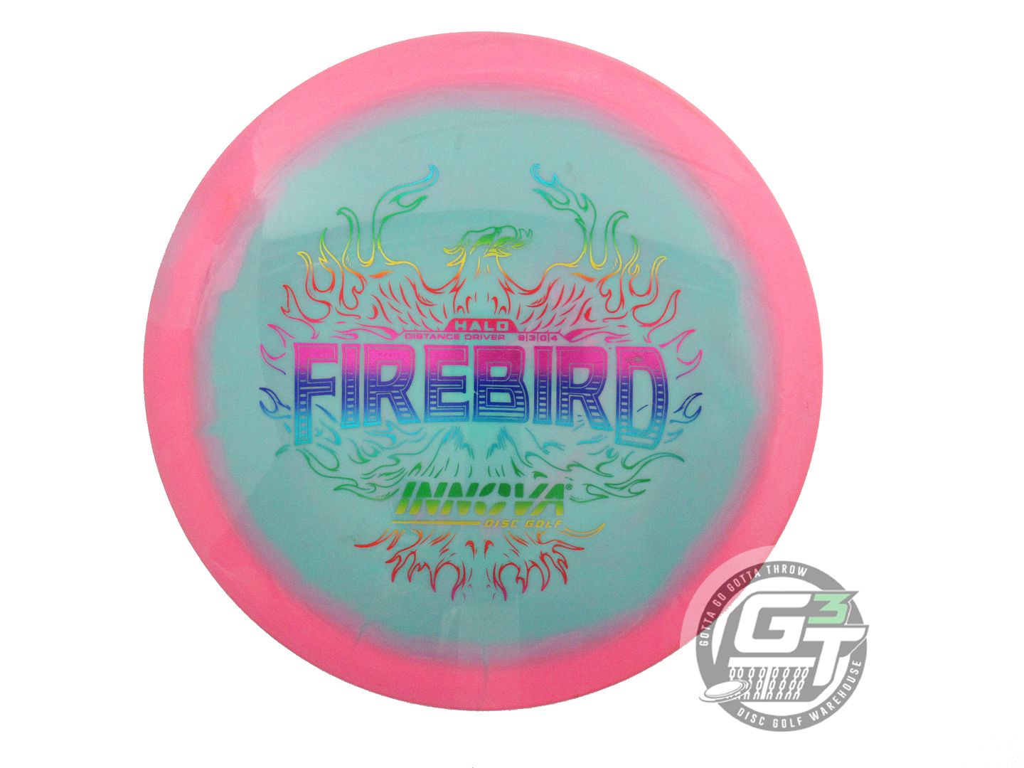 USED Innova Halo Star Firebird 176g Pink-Seafoam Distance Driver Golf Disc