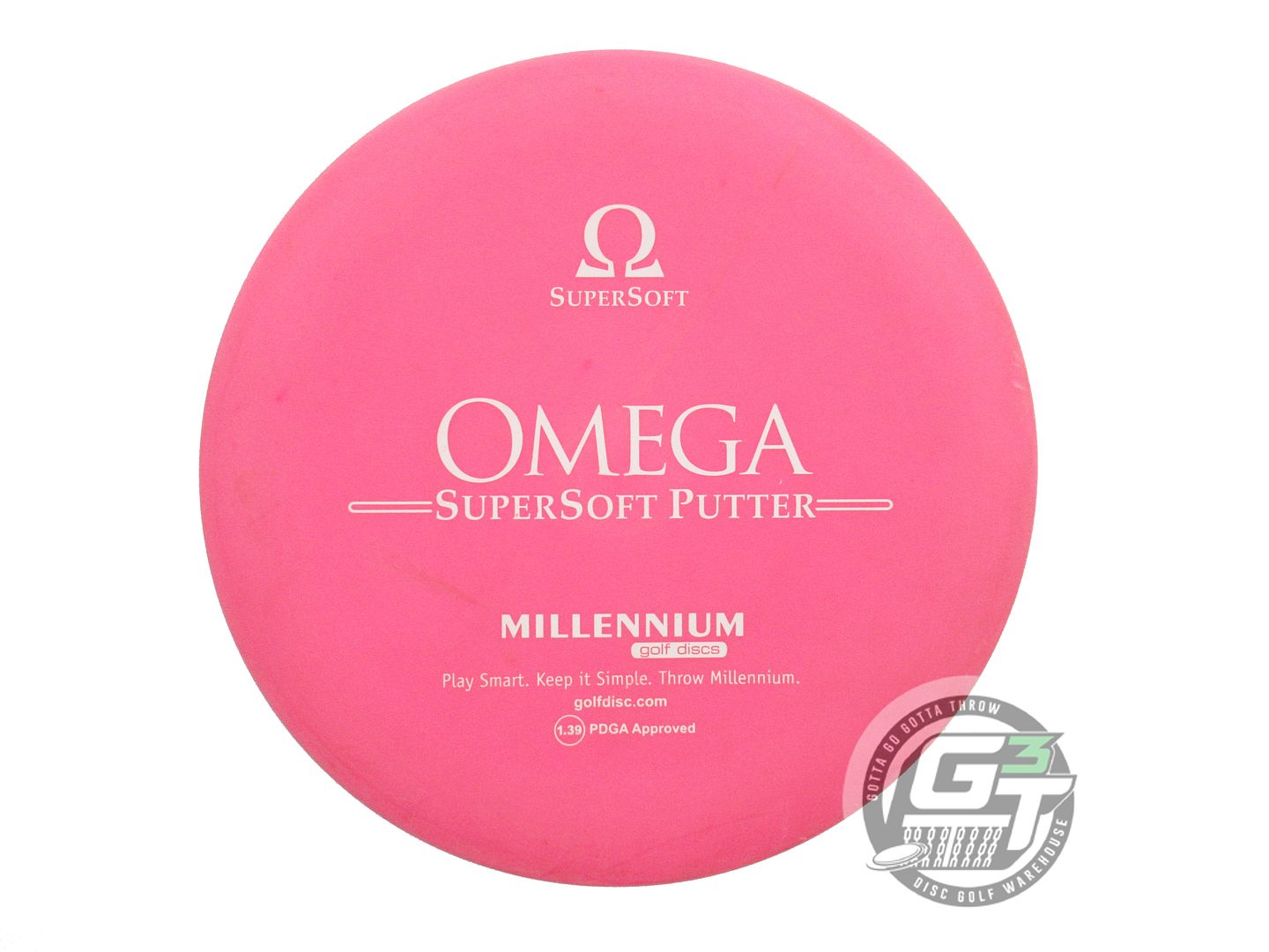 USED Millennium SuperSoft Omega 170g Pink White Stamp Putter Golf Disc