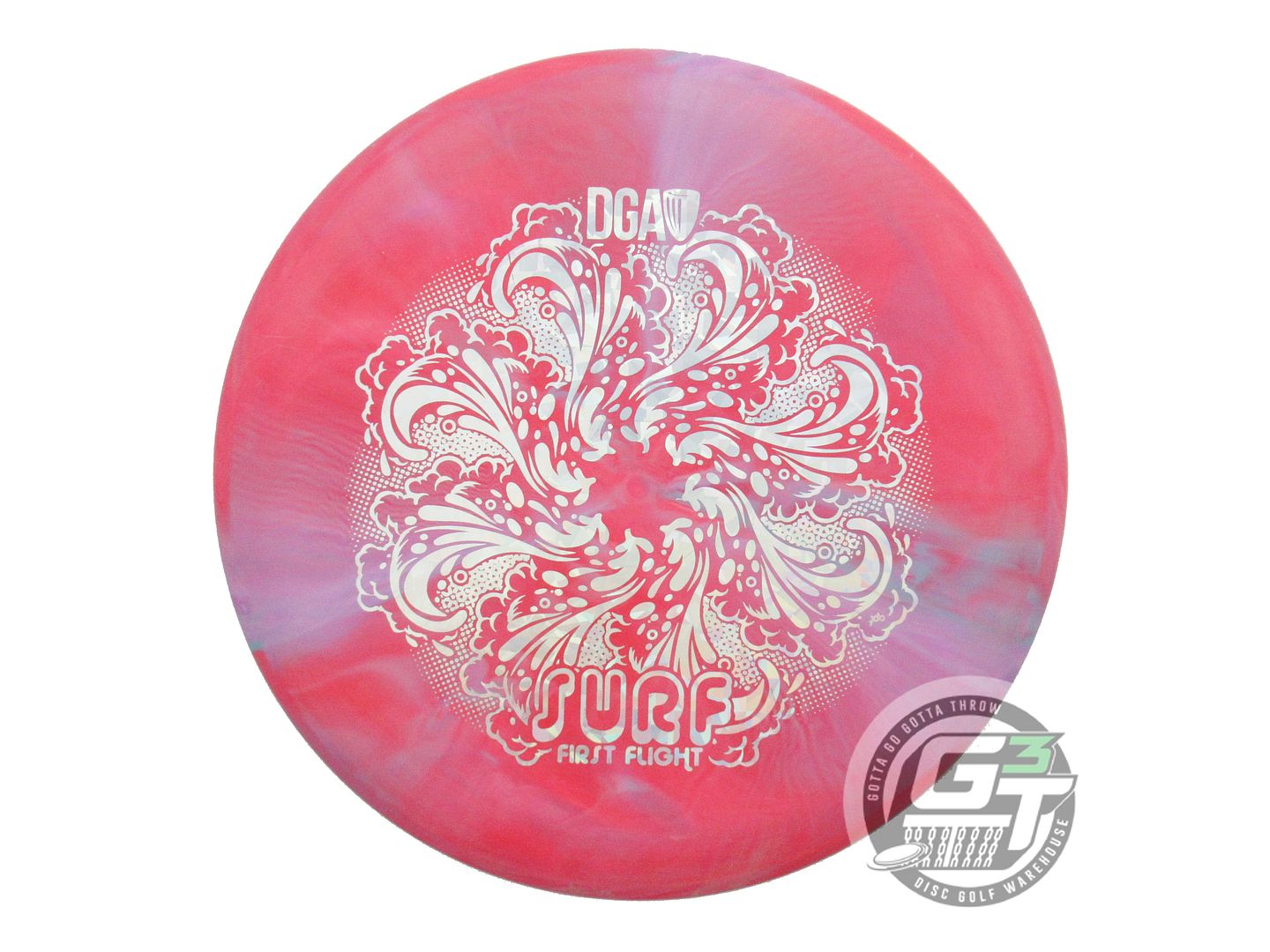 USED DGA FIRST RUN D-Line Surf 173g Pink-Lilac Silver Shatter Midrange Golf Disc