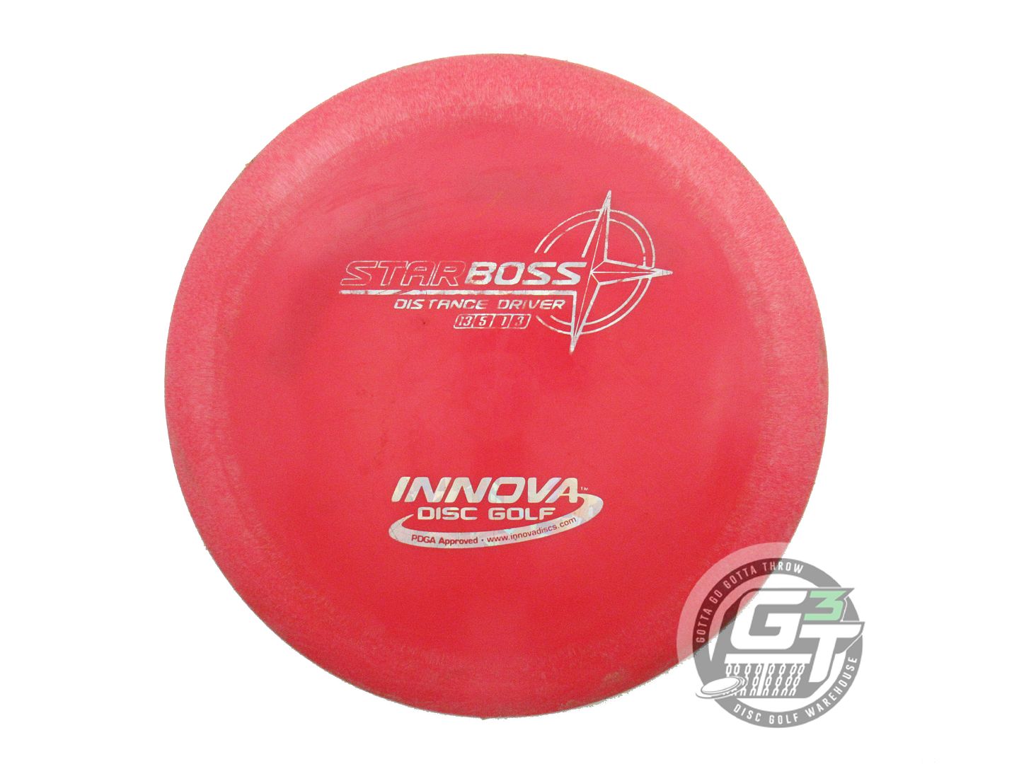 USED Innova Star Boss 158g Red Silver Shatter Foil Distance Driver Golf Disc
