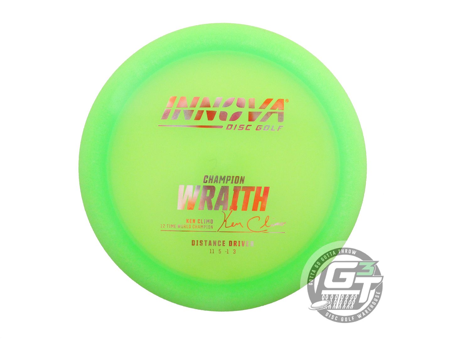 NOS Innova Champion Wraith 167g Lime Cloud Foil Distance Driver Golf Disc
