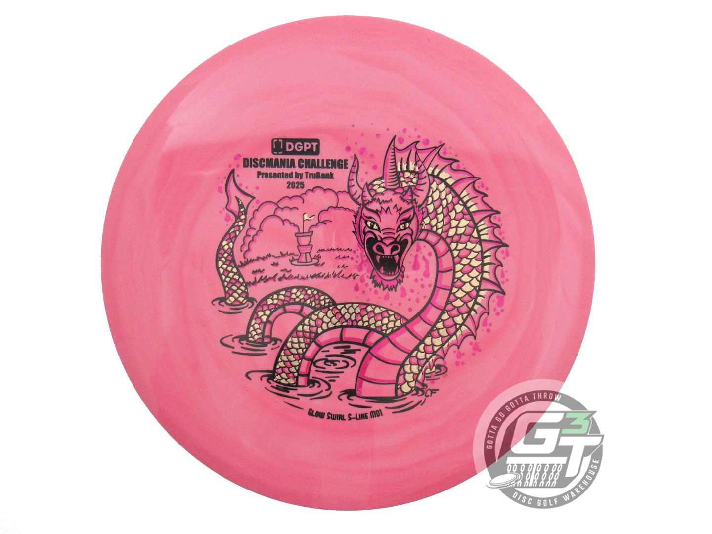 USED DiscMania [DM CHALLENGE] Glow Swirl S-line MD1 177g Pink Midrange Golf Disc