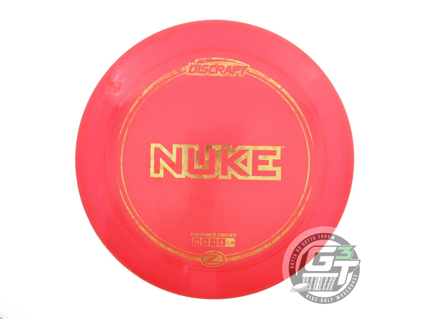 USED Discraft Z Nuke 170g Red Gold Orb Foil Distance Driver Golf Disc