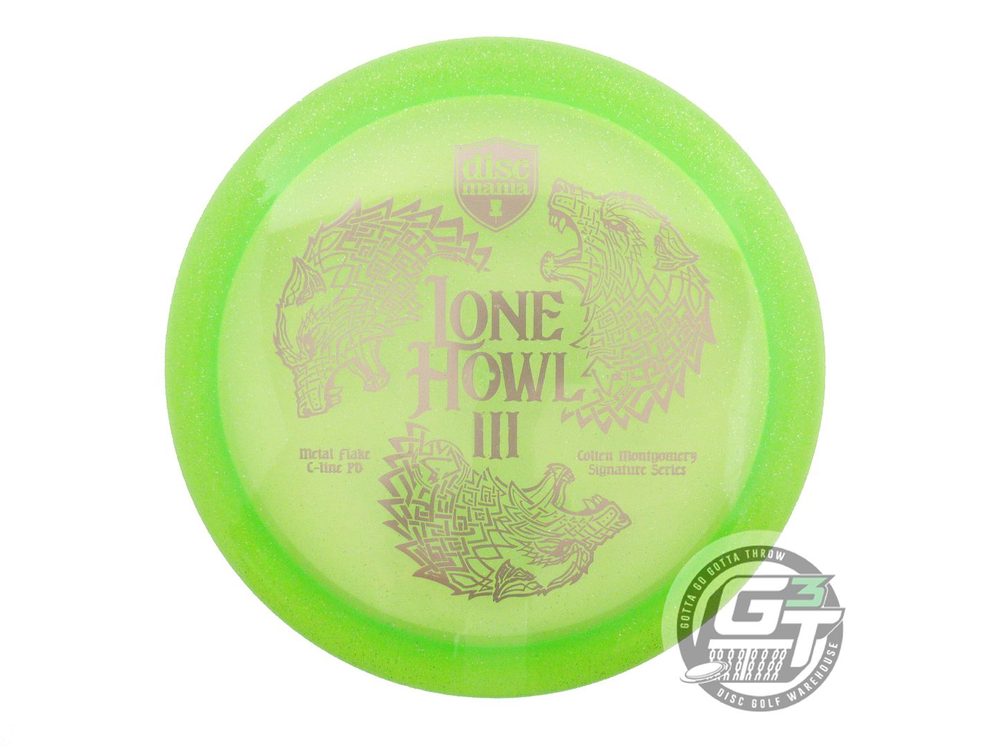 NOS DiscMania LONE HOWL 3 Metal Flake C-Line PD 173g Lime Driver Golf Disc