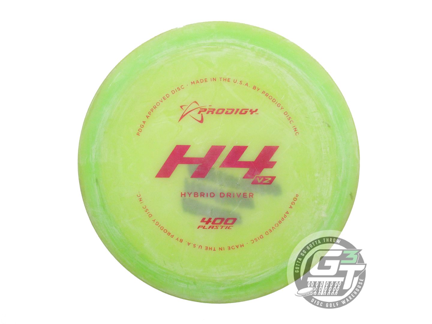 USED Prodigy Discs 400 H4 V2 174g Lime Purple Stamp CHALKY Hybrid Driver Disc