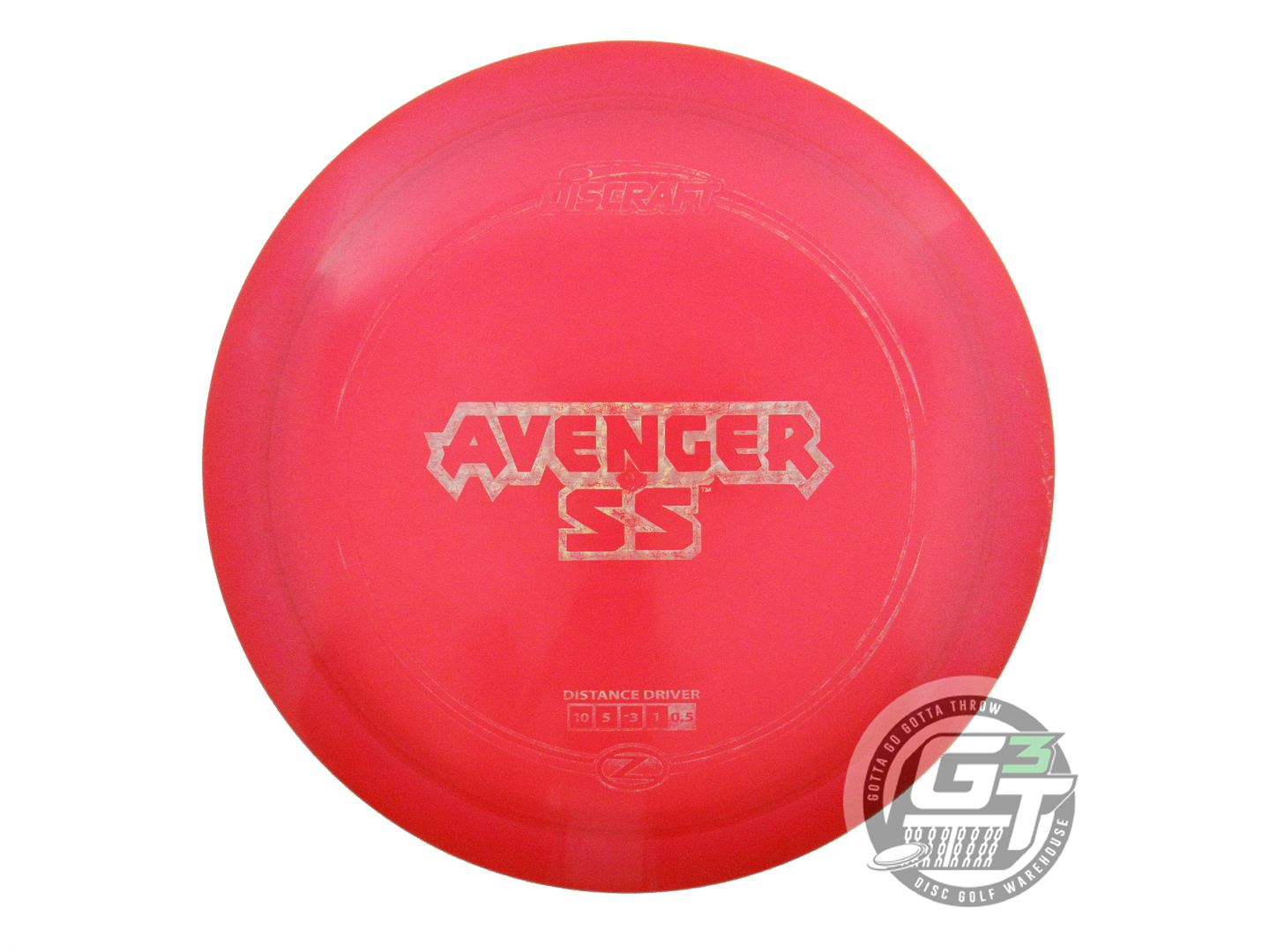 USED Discraft Z Avenger SS 168g Red Silver Prism Foil Distance Driver Golf Disc