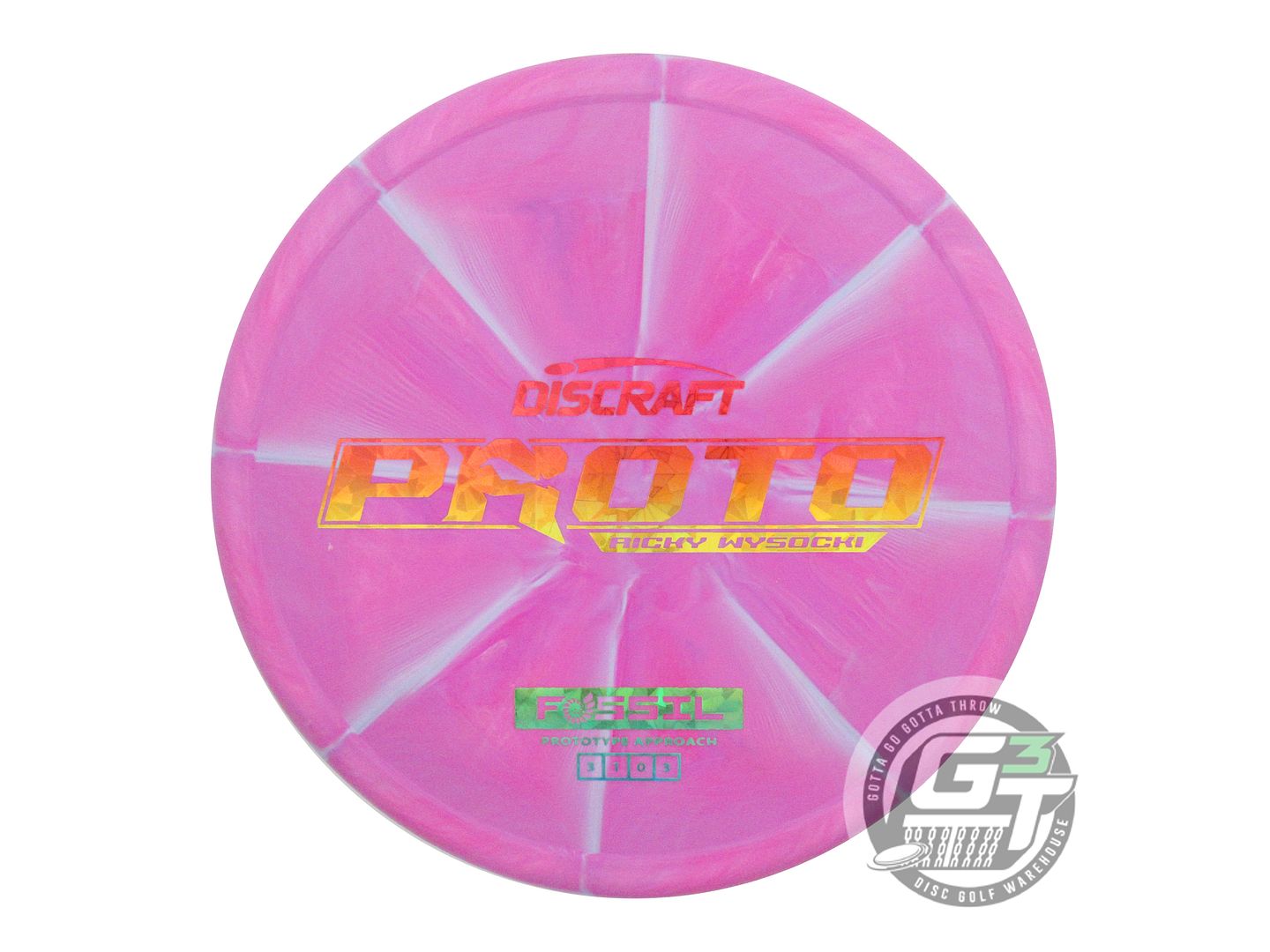 USED Discraft [WYSOCKI] PROTO ESP Fossil 175g Pink-Seafoam Putter Golf Disc