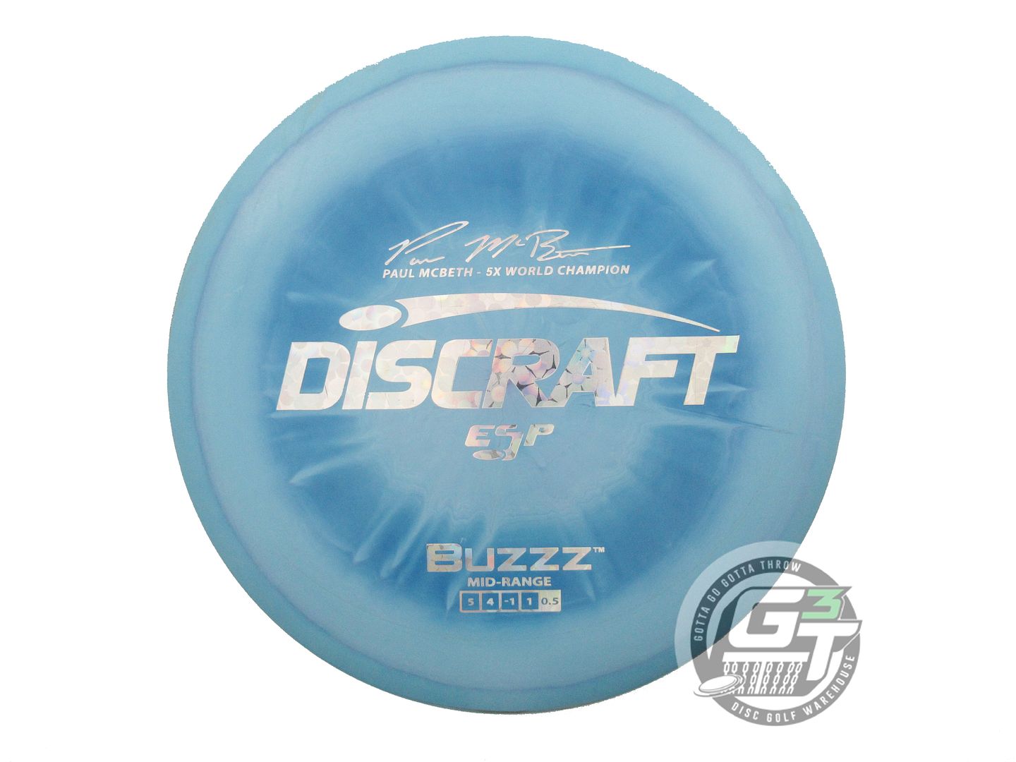 USED Discraft [McBETH] ESP Buzzz 177g Blue Silver Flower Foil Midrange Golf Disc
