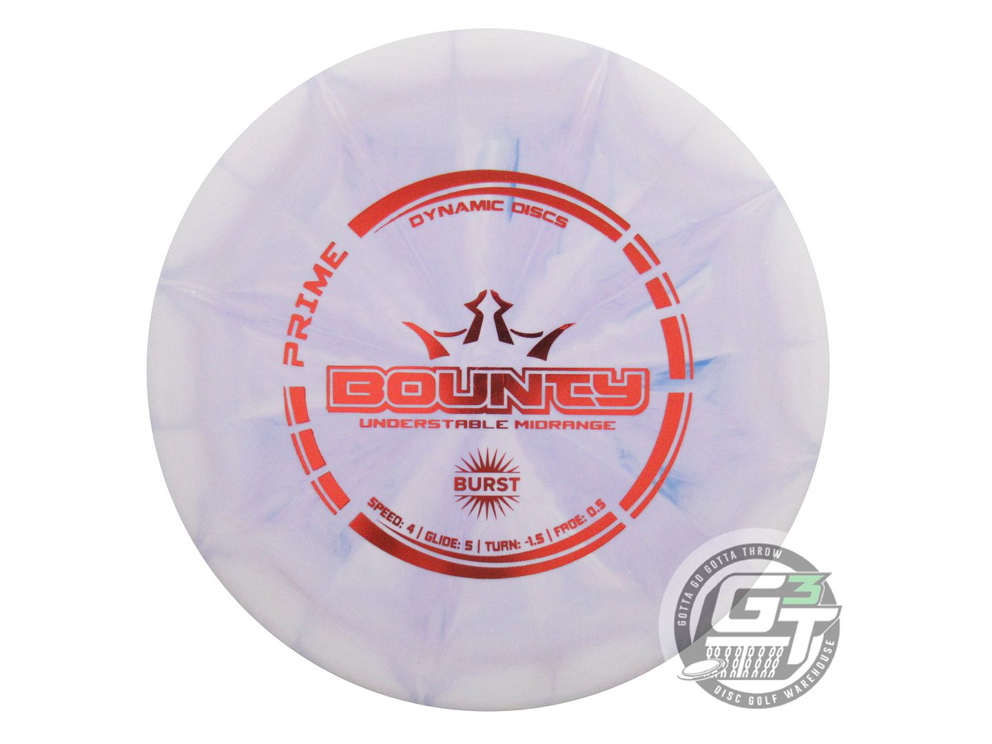 USED Dynamic Discs Prime Burst Bounty 173g Lilac Red Foil Midrange Golf Disc